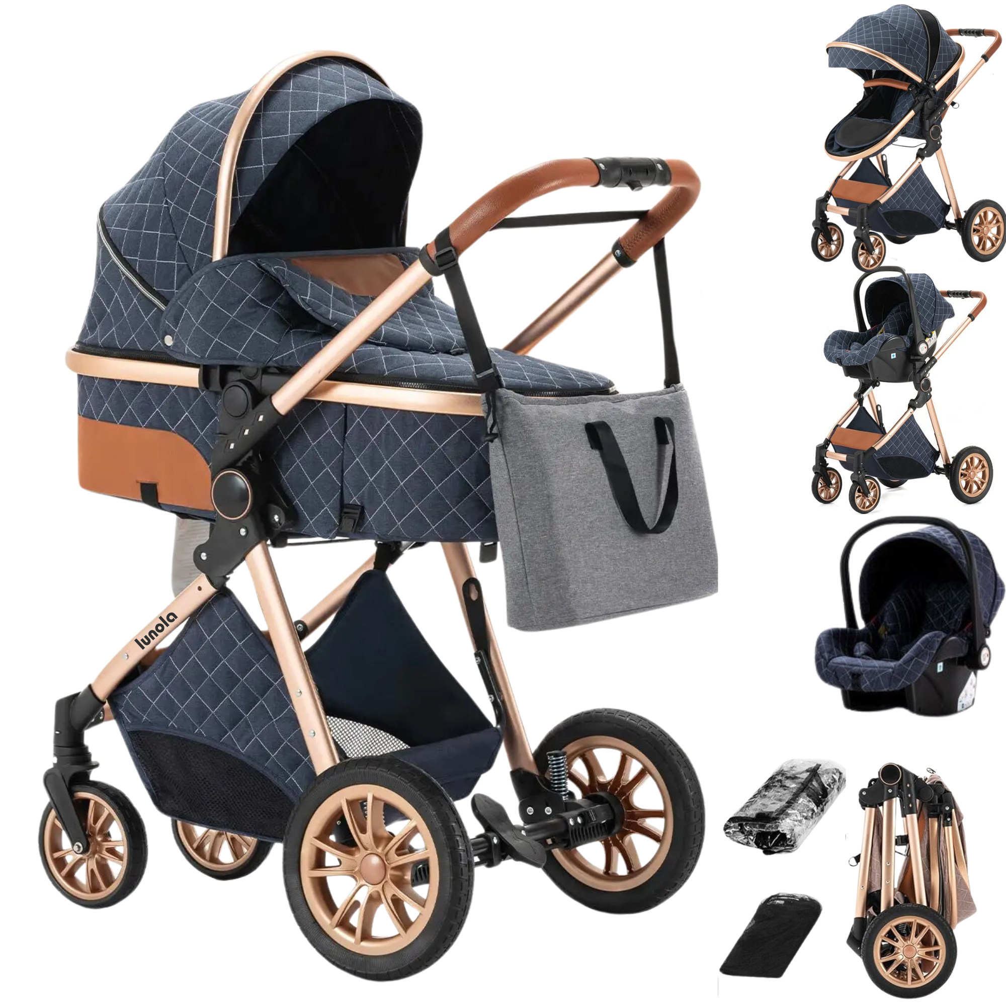 Lunola Nova 3-in-1 Kinderwagen - Navy