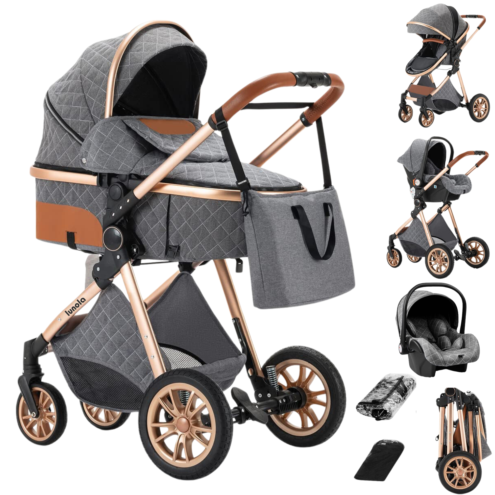 Lunola Nova 3-in-1 Kinderwagen - Grijs