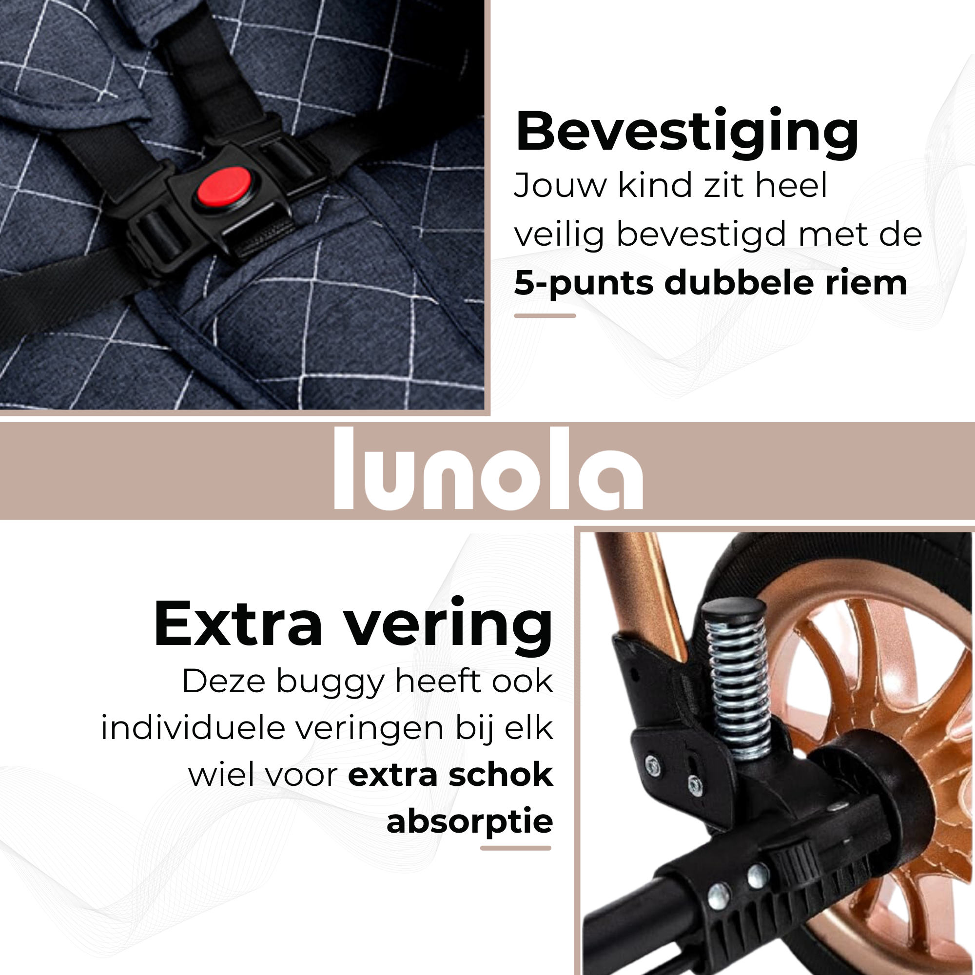 Lunola Nova 3-in-1 Kinderwagen - Donkergrijs