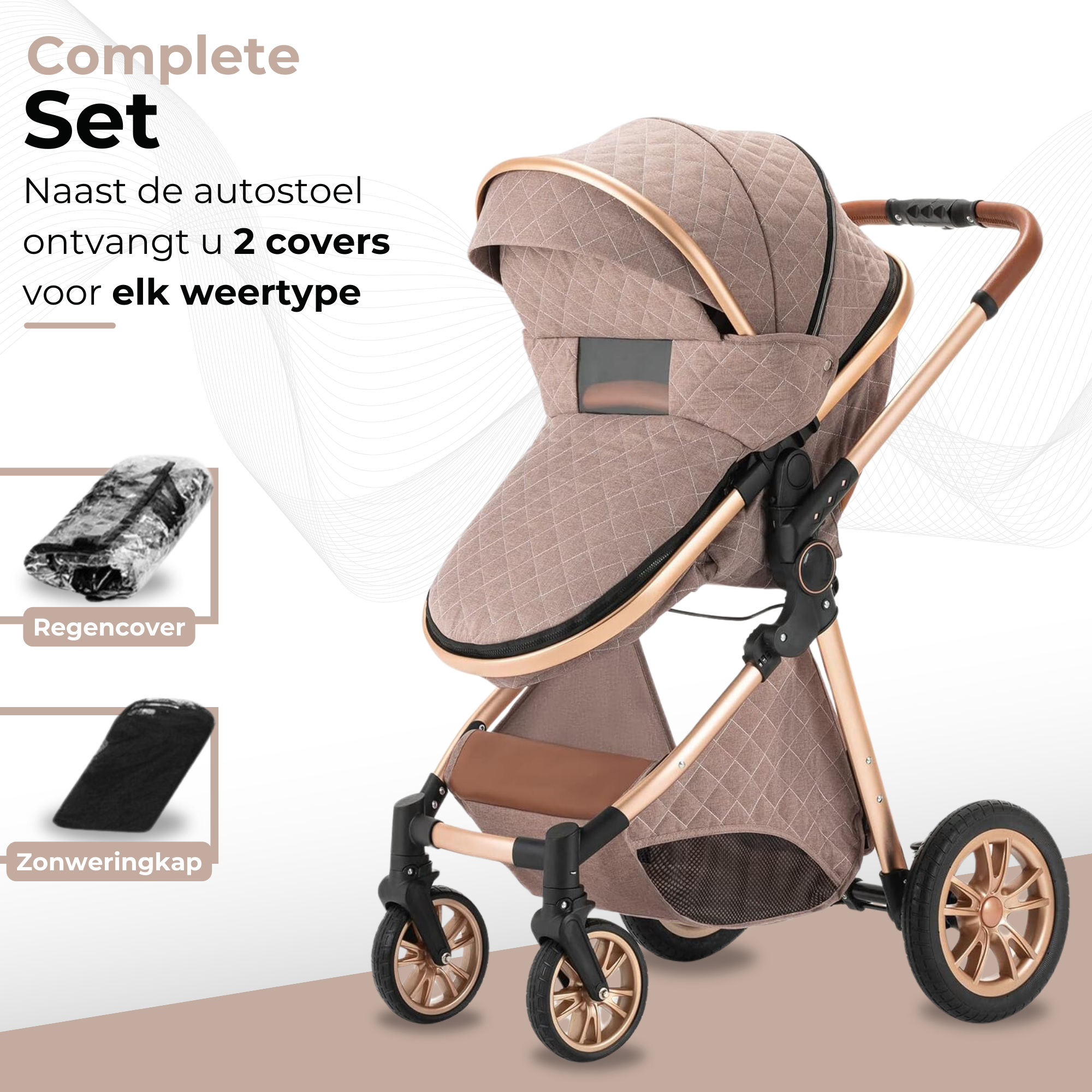 Lunola Nova 3-in-1 Kinderwagen - Donkergrijs